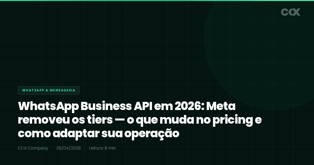 WhatsApp Business API em 2026: Meta removeu os tiers — o que muda no pricing e como adaptar sua operação