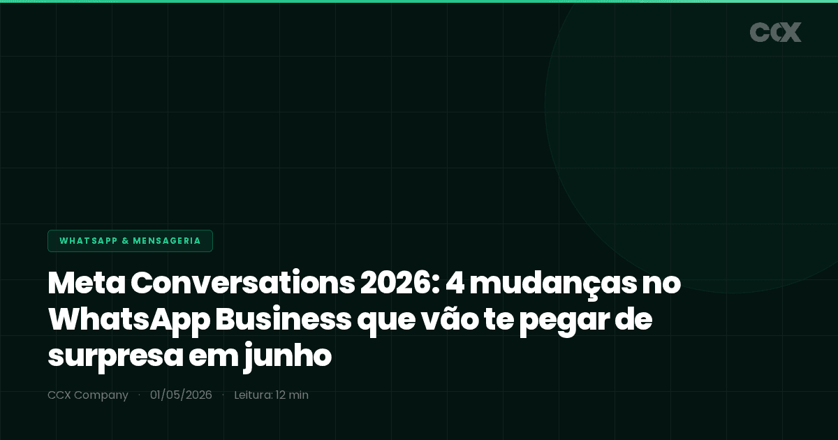 Meta Conversations 2026: 4 mudanças no WhatsApp Business que vão te pegar de surpresa em junho