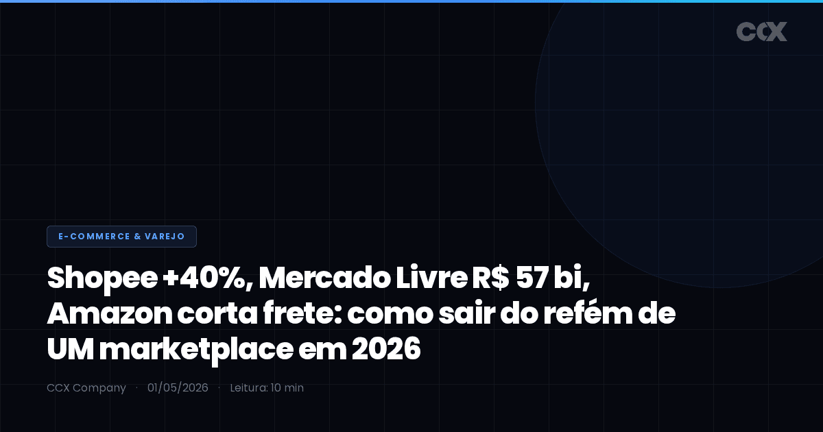 Shopee +40%, Mercado Livre R$ 57 bi, Amazon corta frete: como sair do refém de UM marketplace em 2026