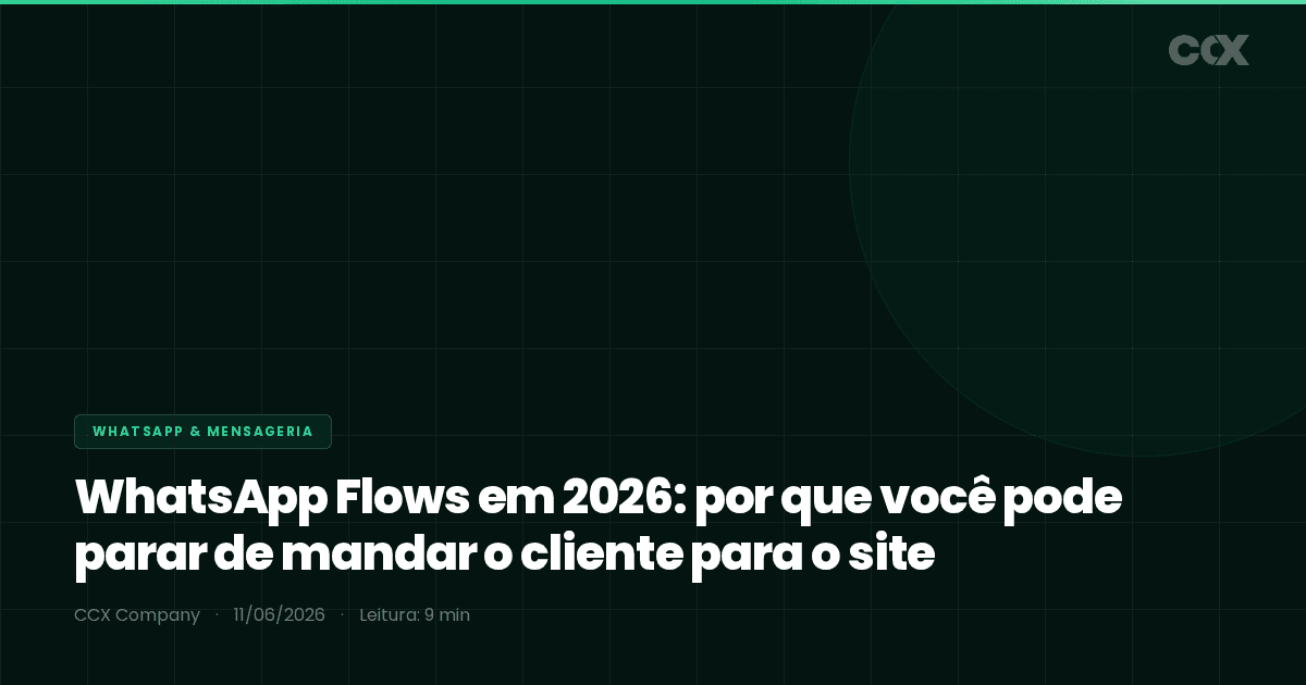 WhatsApp Flows em 2026: por que você pode parar de mandar o cliente para o site
