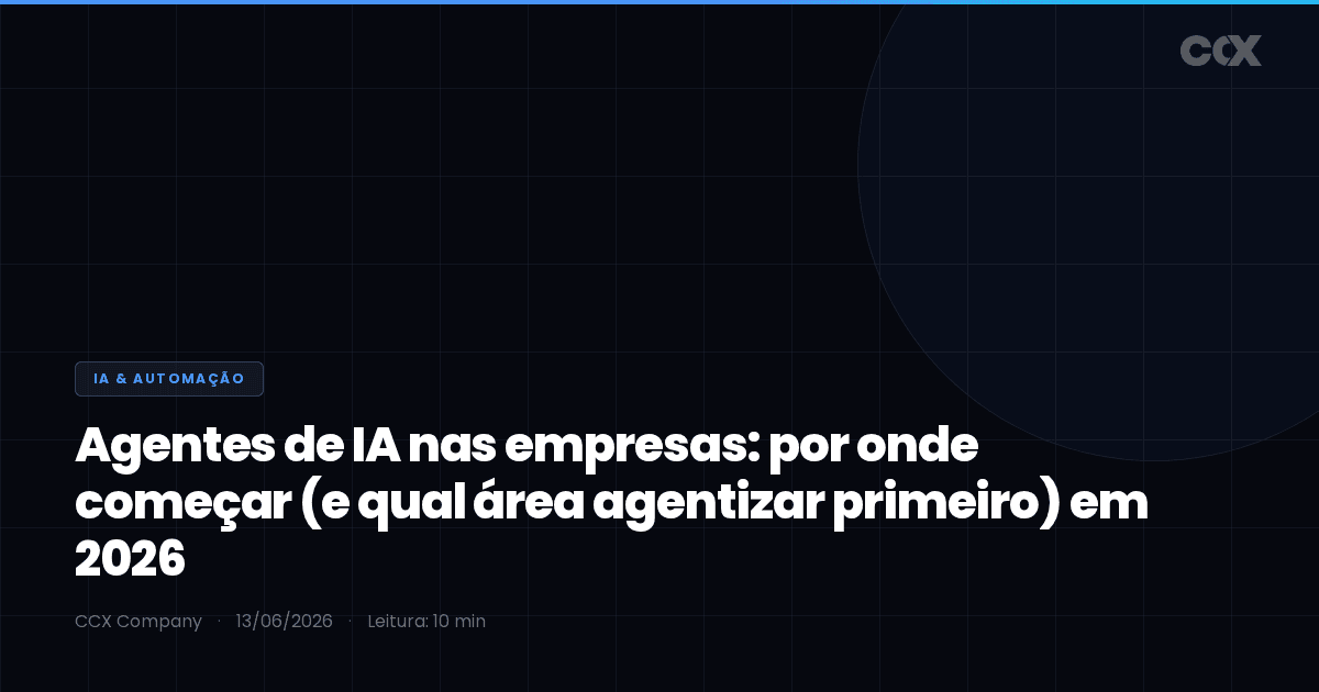 Agentes de IA nas empresas: por onde começar (e qual área agentizar primeiro) em 2026