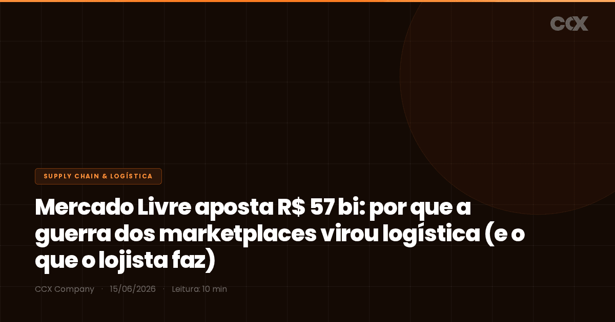 Mercado Livre aposta R$ 57 bi: por que a guerra dos marketplaces virou logística (e o que o lojista faz)