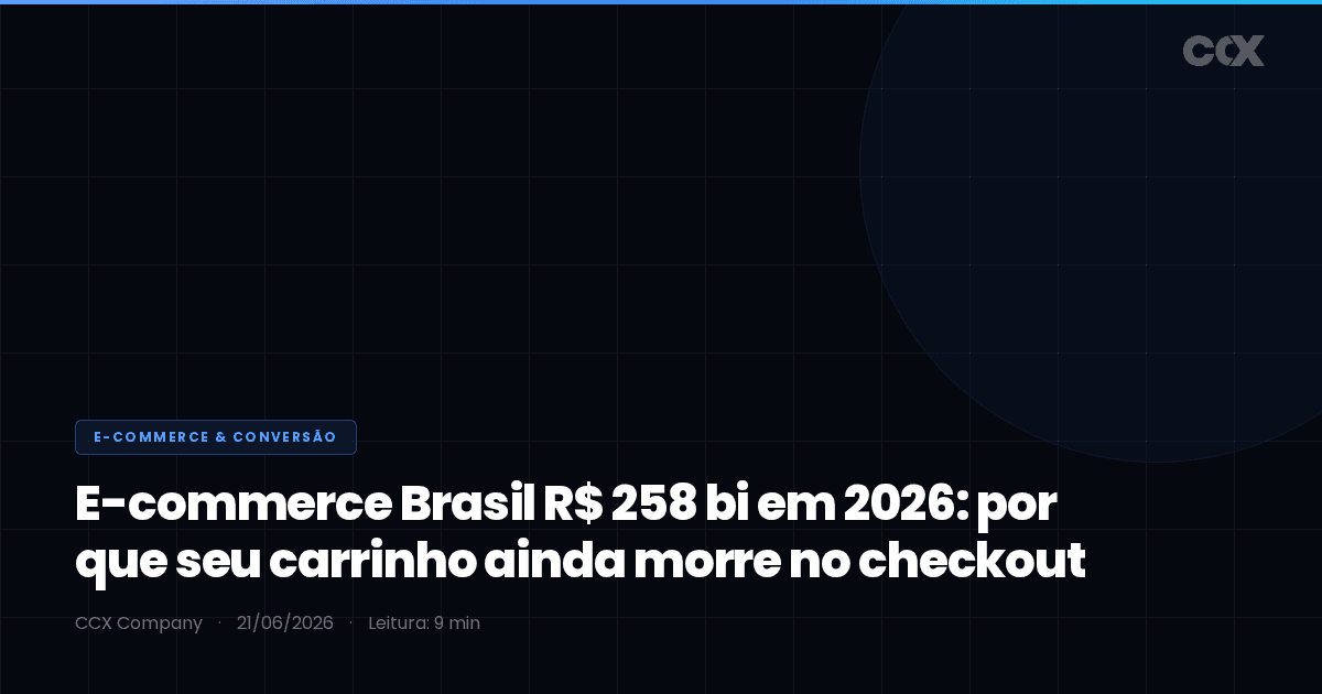 E-commerce Brasil R$ 258 bi em 2026: por que seu carrinho ainda morre no checkout