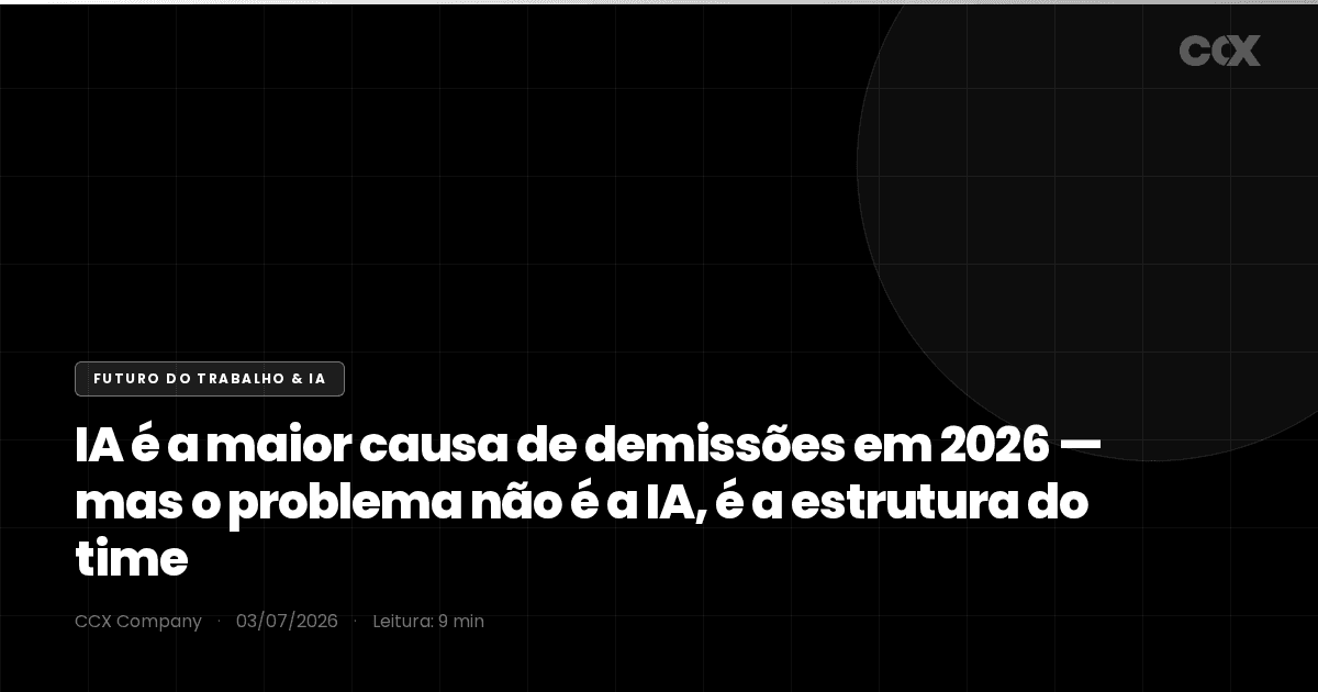 IA é a maior causa de demissões em 2026 — mas o problema não é a IA, é a estrutura do time