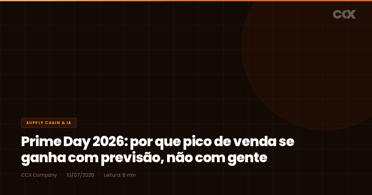 Prime Day 2026: por que pico de venda se ganha com previsão, não com gente