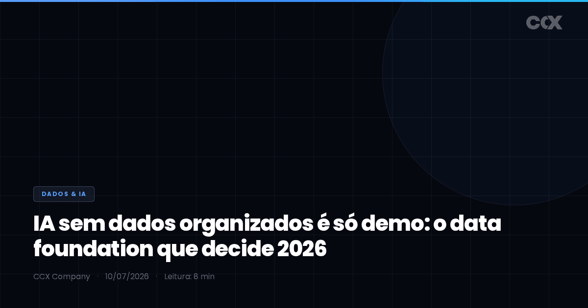 IA sem dados organizados é só demo: o data foundation que decide 2026