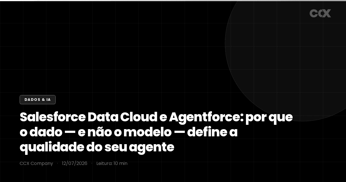 Salesforce Data Cloud e Agentforce: por que o dado — e não o modelo — define a qualidade do seu agente