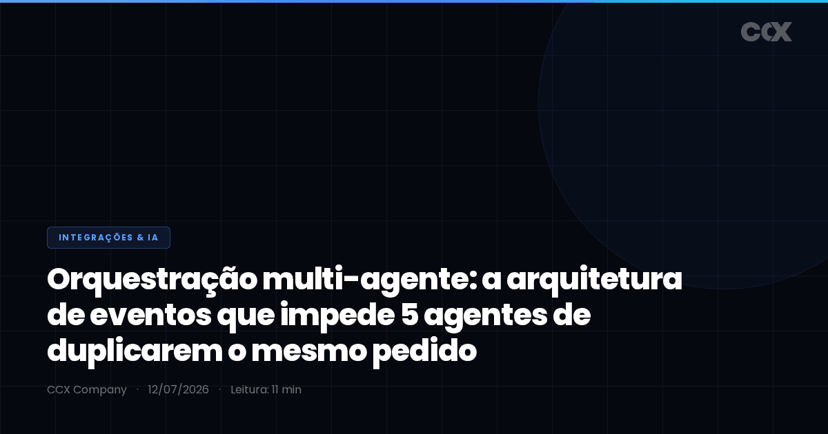 Orquestração multi-agente: a arquitetura de eventos que impede 5 agentes de duplicarem o mesmo pedido