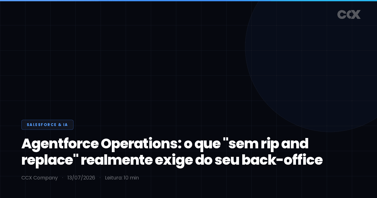 Agentforce Operations: o que "sem rip and replace" realmente exige do seu back-office
