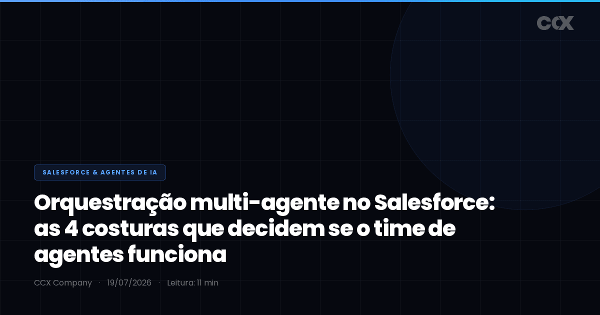 Orquestração multi-agente no Salesforce: as 4 costuras que decidem se o time de agentes funciona