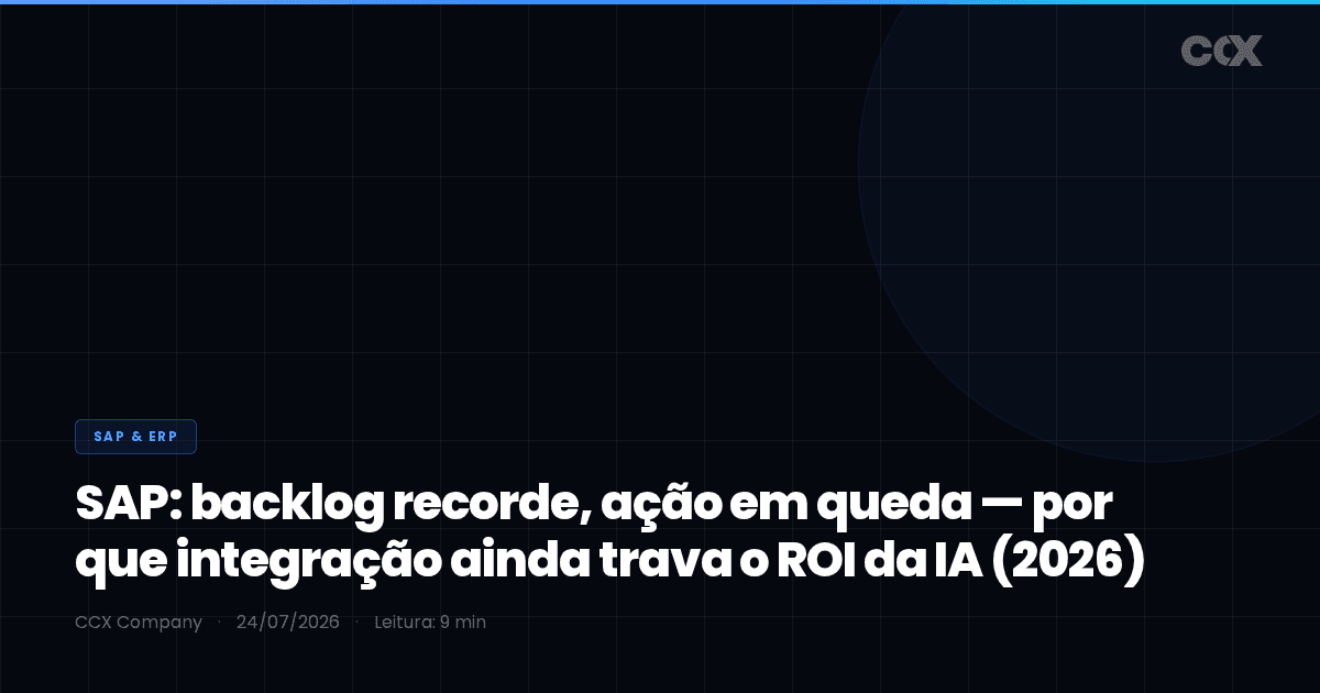 SAP: backlog recorde, ação em queda — por que integração ainda trava o ROI da IA (2026)