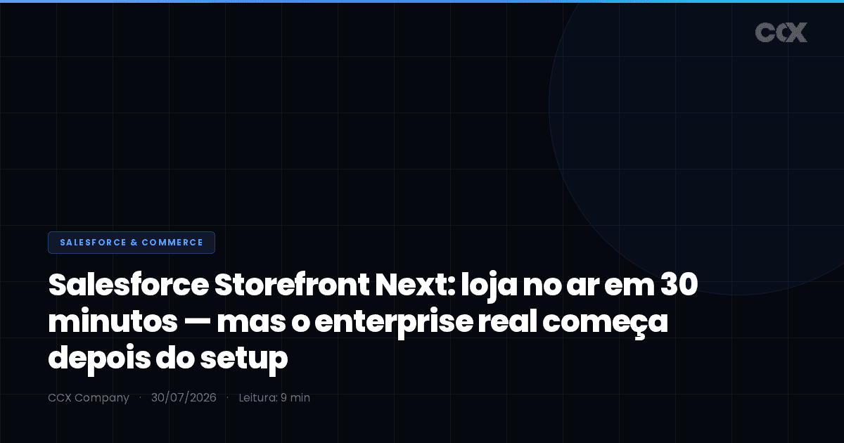 Salesforce Storefront Next: loja no ar em 30 minutos — mas o enterprise real começa depois do setup