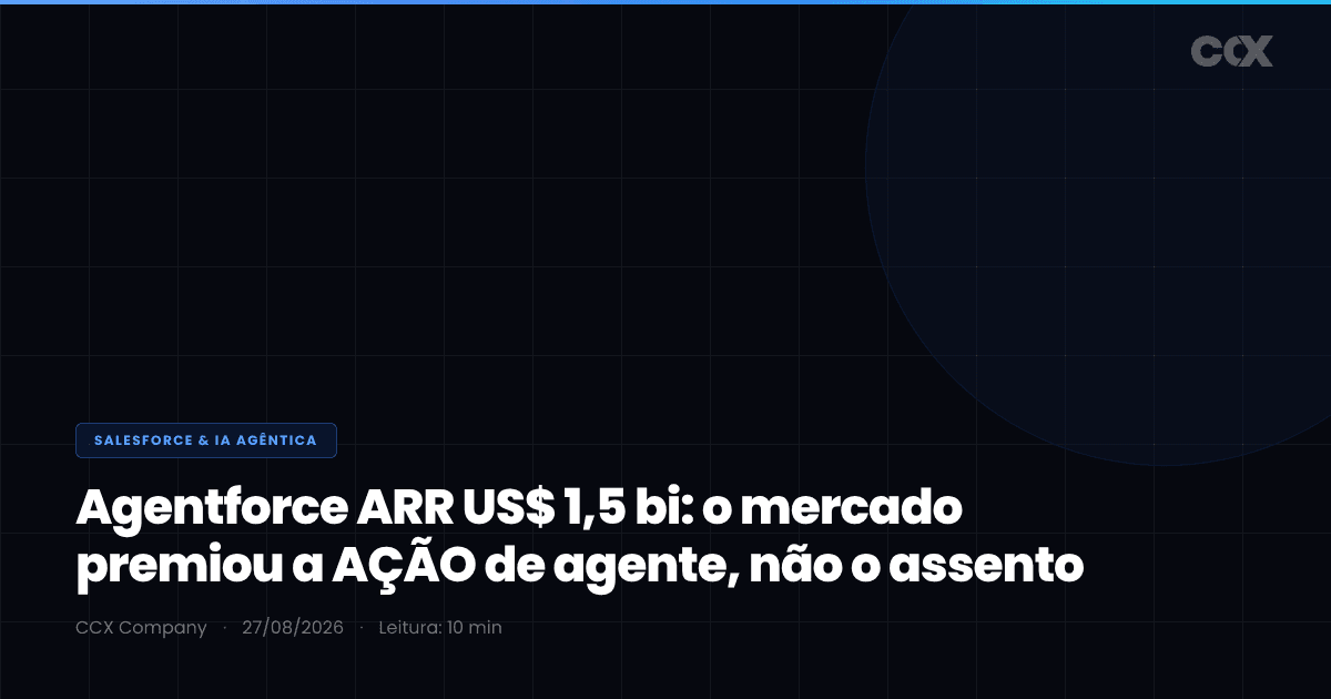 Agentforce ARR US$ 1,5 bi: por que o mercado premiou a AÇÃO de agente (não o assento)