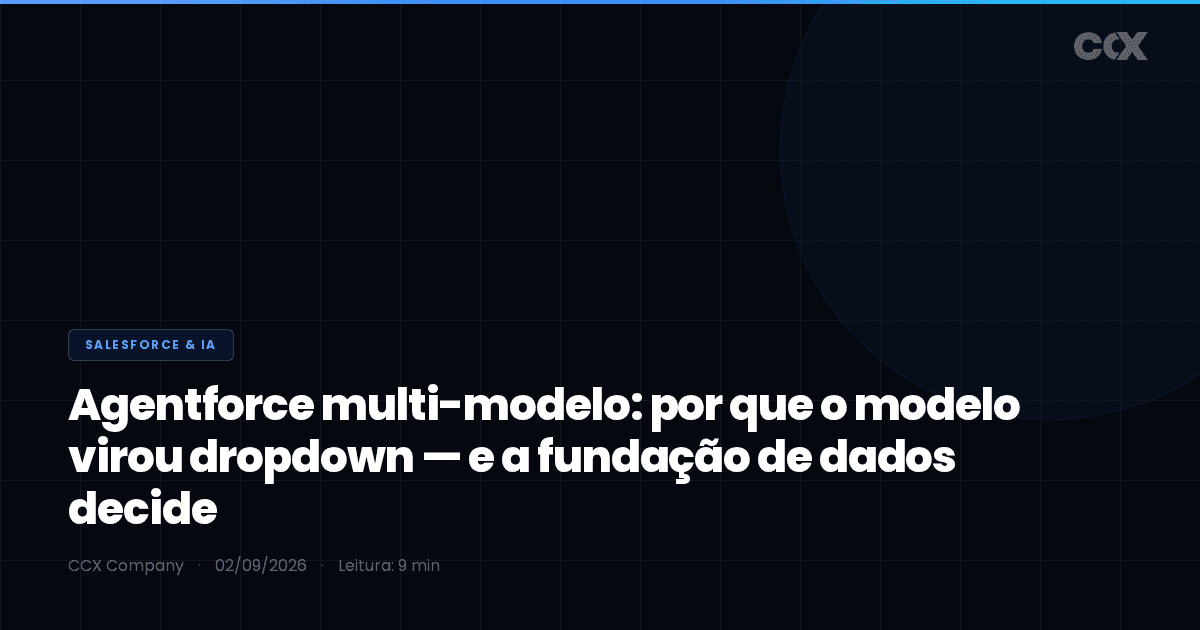 Agentforce multi-modelo (GPT-4o, Claude, Gemini, BYOM): por que o modelo virou dropdown — e a fundação de dados é o que decide
