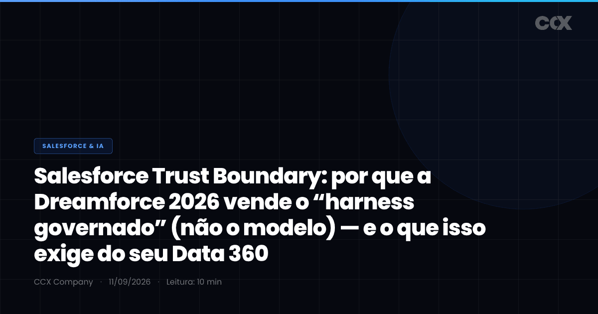 Salesforce Trust Boundary: por que a Dreamforce 2026 vende o “harness governado” (não o modelo) — e o que isso exige do seu Data 360